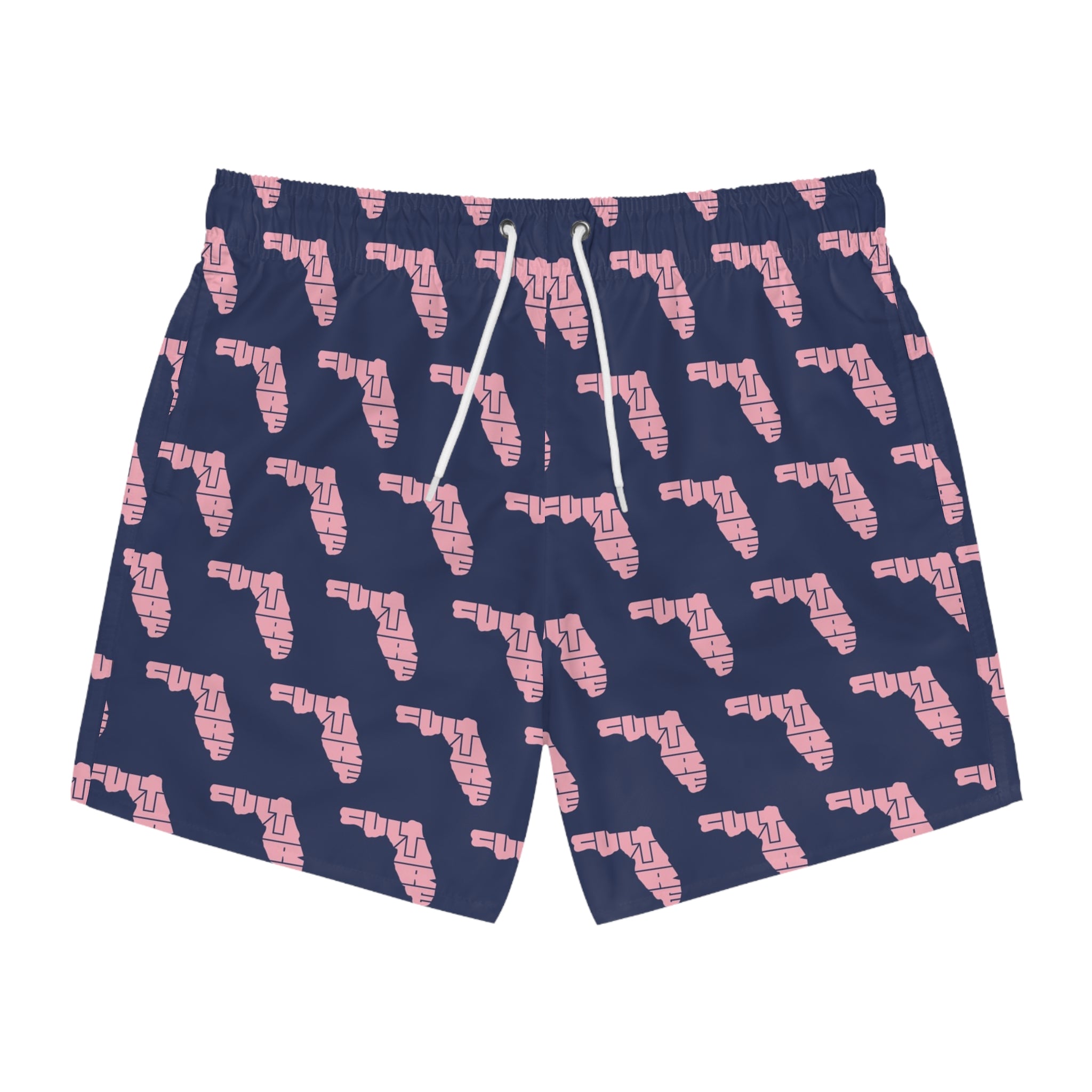 Pink Culture On Navy Swim Trunks