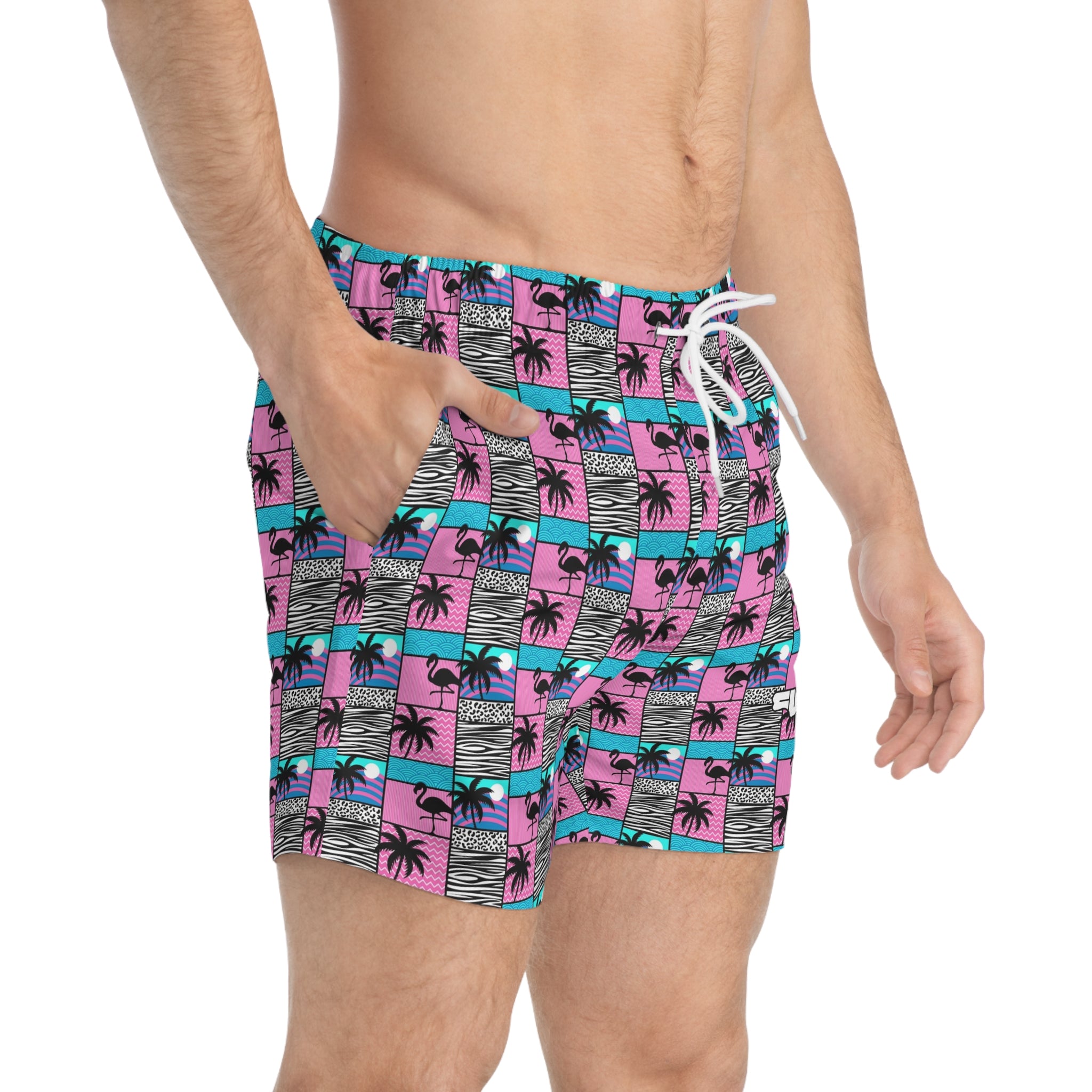 Flamingo Miami Culture Icon Swim Trunks