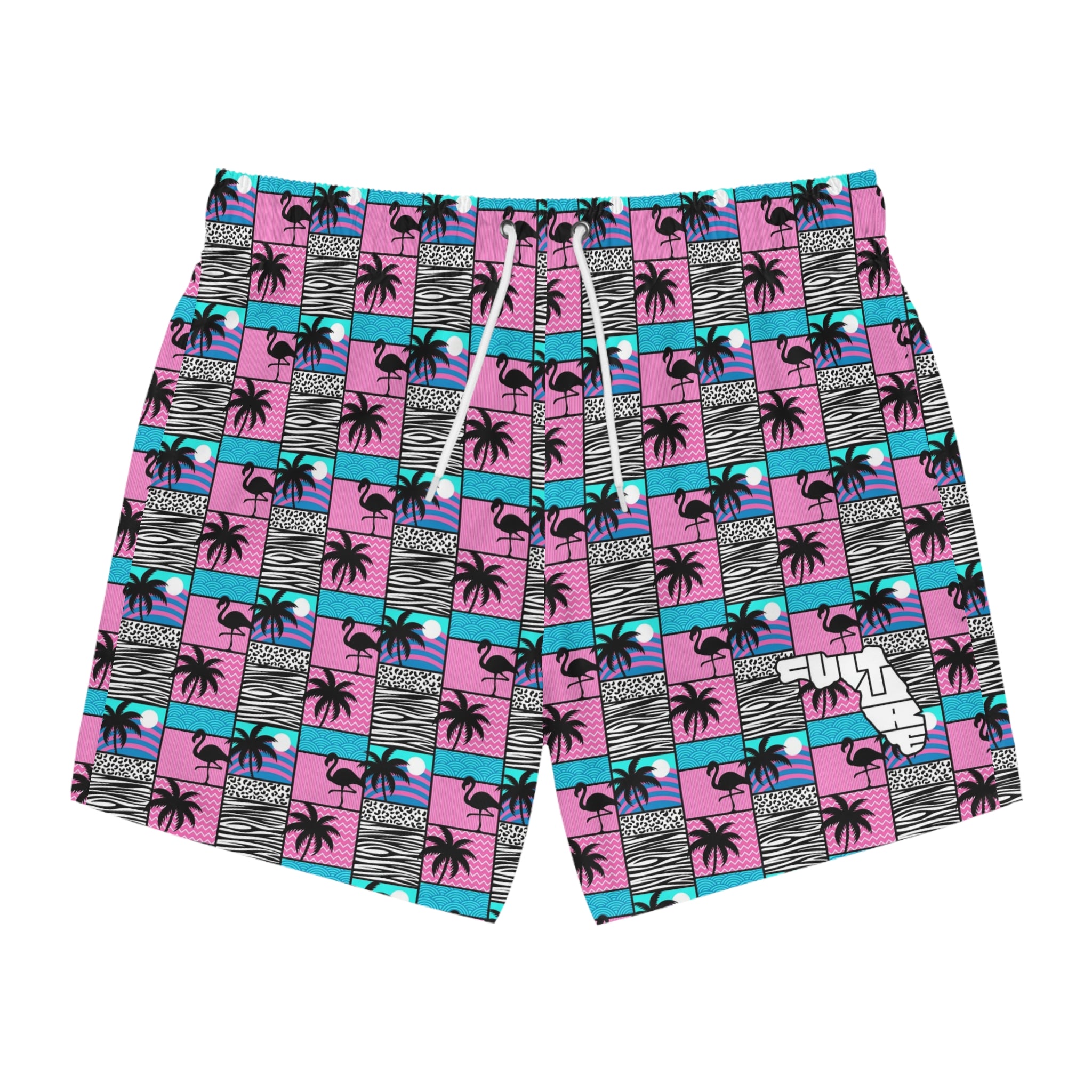 Flamingo Miami Culture Icon Swim Trunks