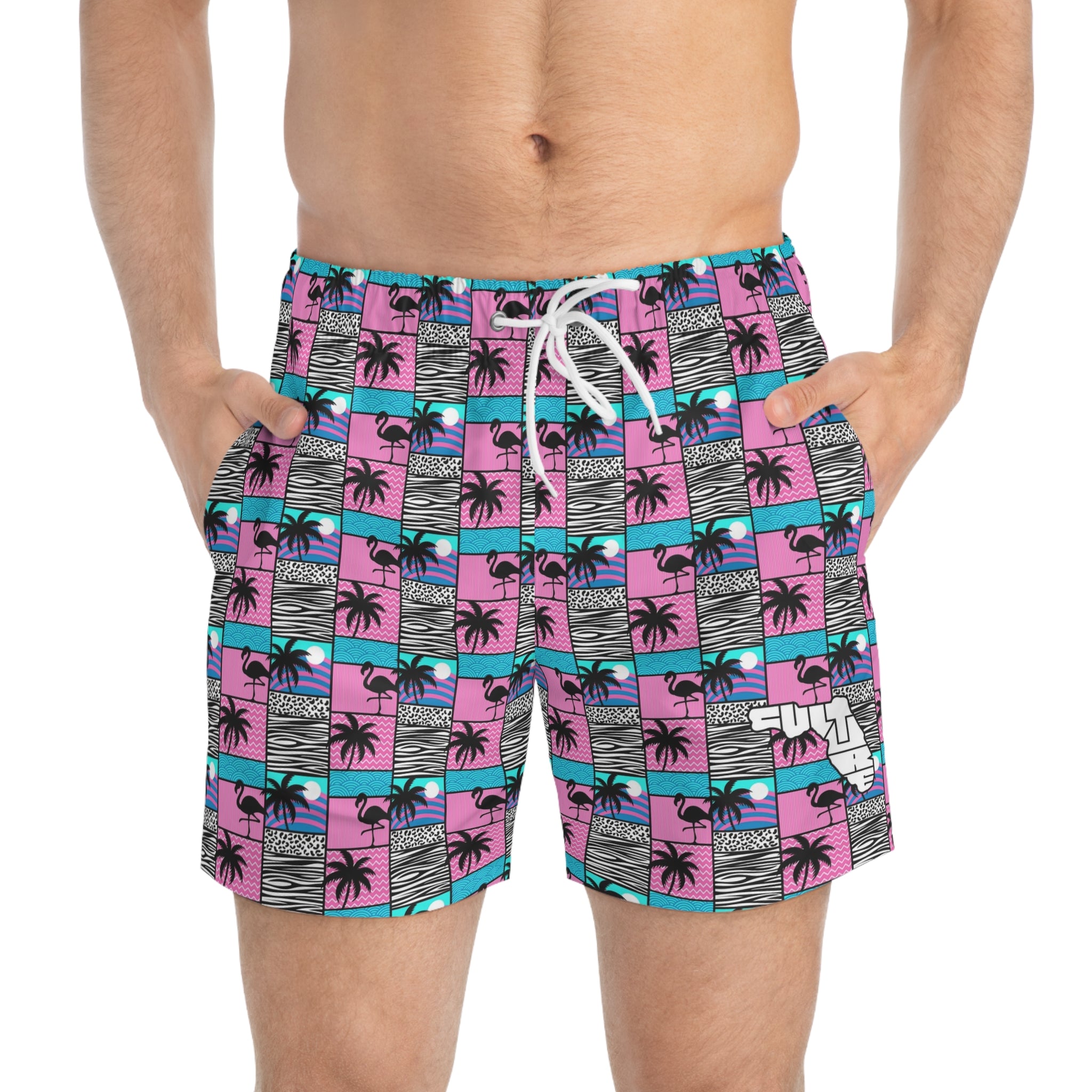 Flamingo Miami Culture Icon Swim Trunks