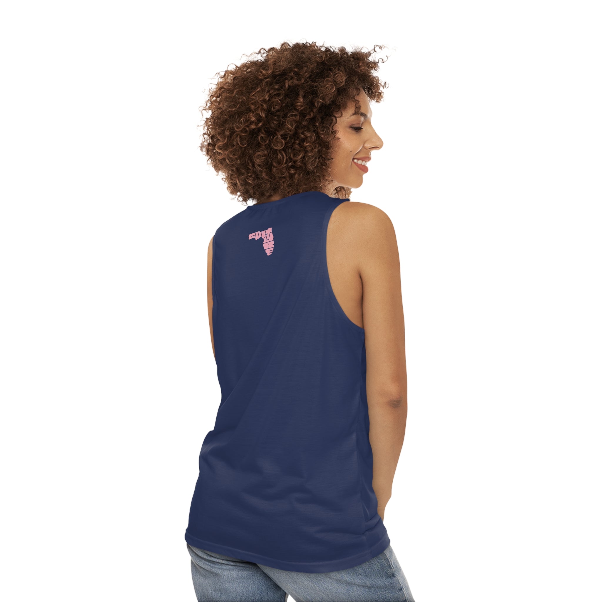 Pink Culture On Navy Tank Top Unisex