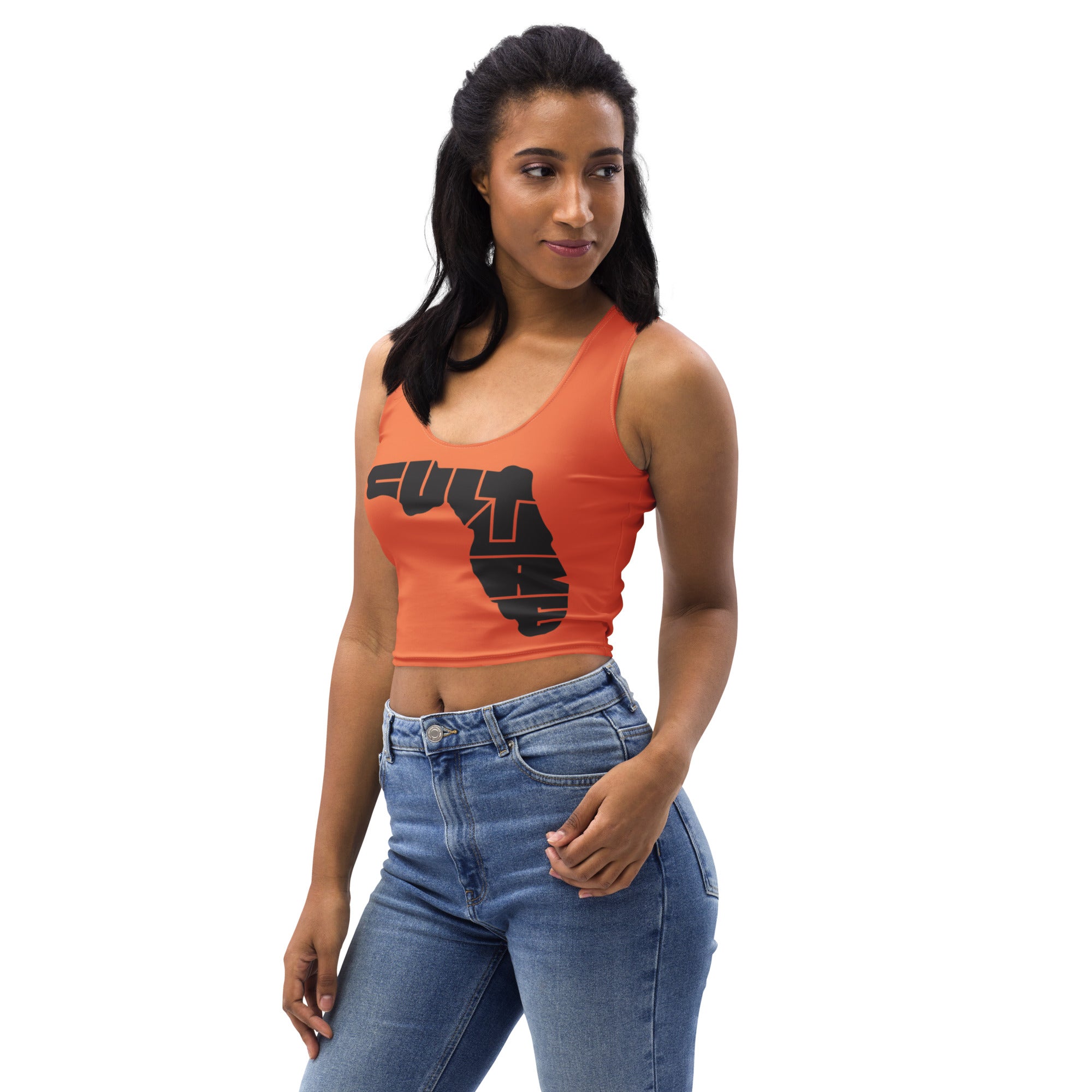 Iconic Coral Rose Crop Top